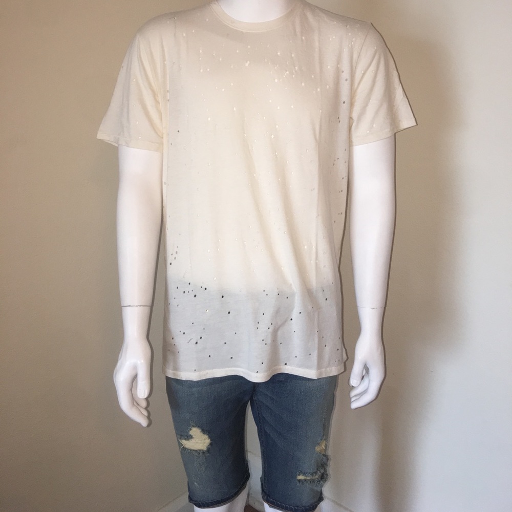 RAIL Ivory vanilla Tee w/ holes